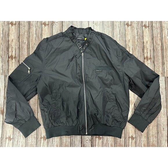 Members Only Bomber Racer Windbreaker Jacket Color navy sz XXL NWT $129 - Picture 1 of 9
